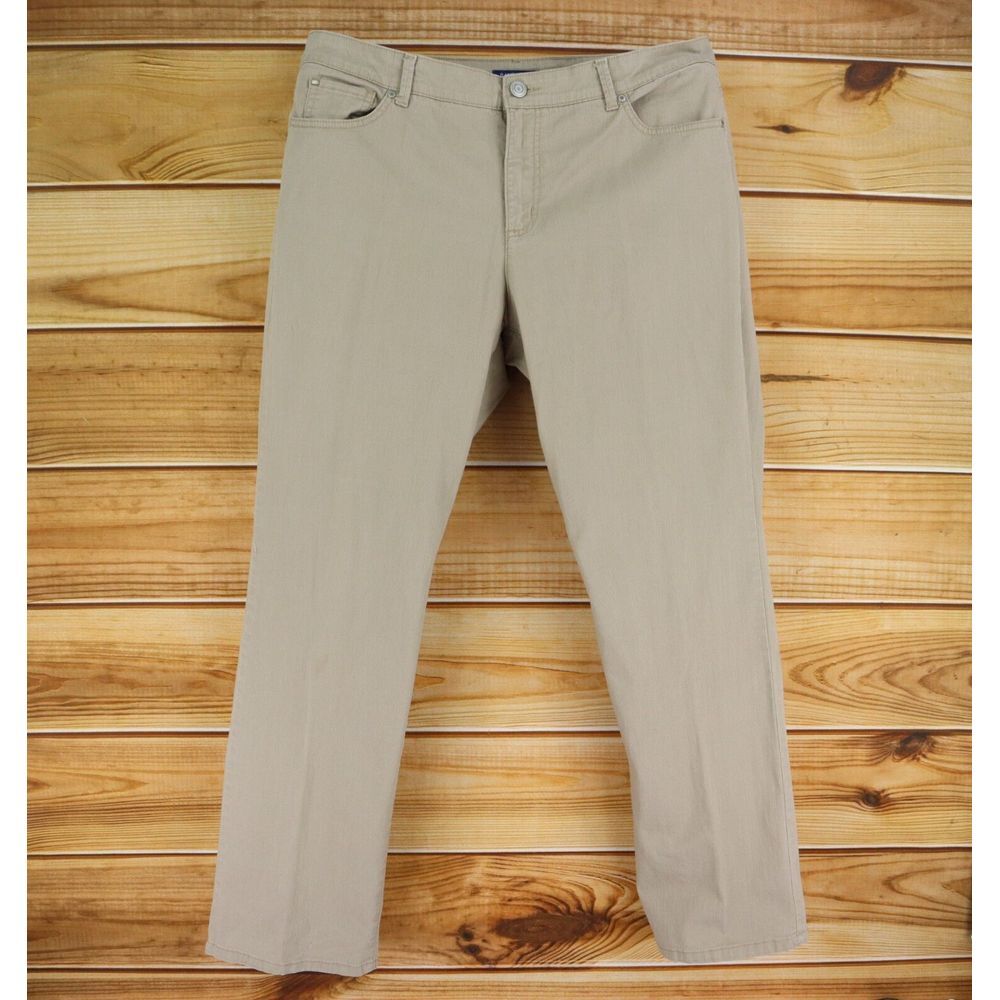 Bandolino Pants Womens Sz 18 Brown Cotton Blend Samantha Fit Pockets Flat Front
